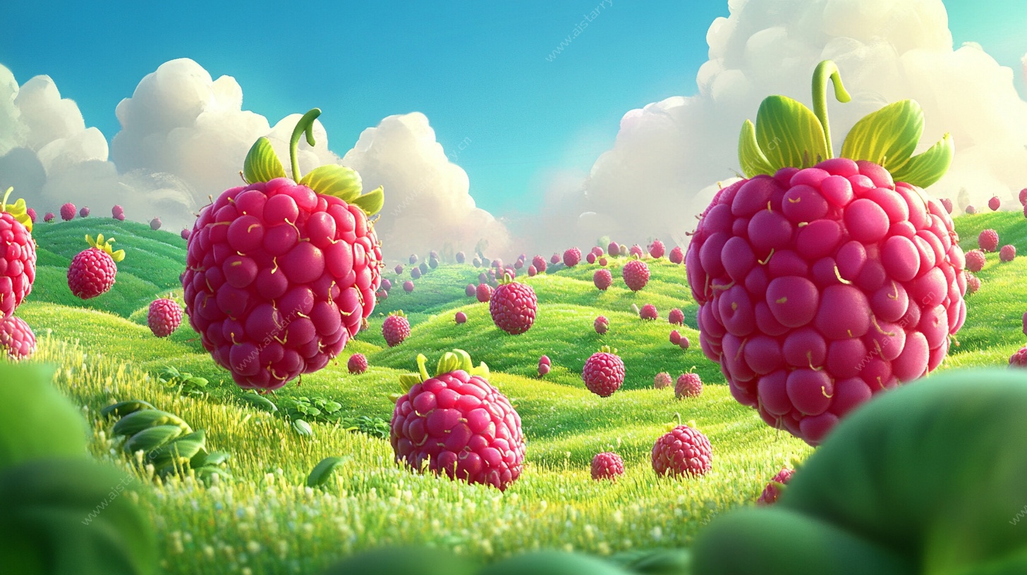 梦幻树莓田园风光图