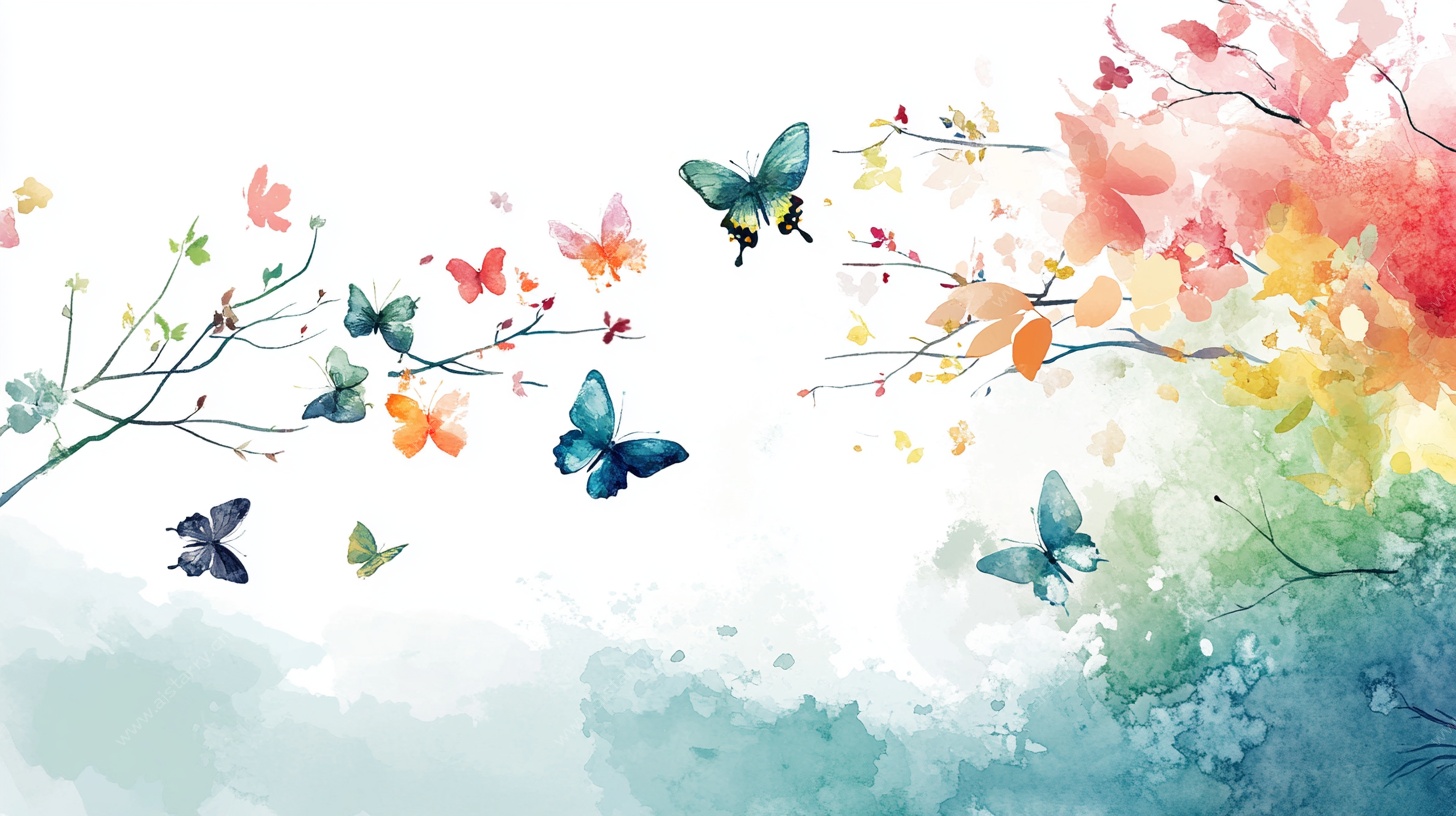 春日蝶舞花枝图