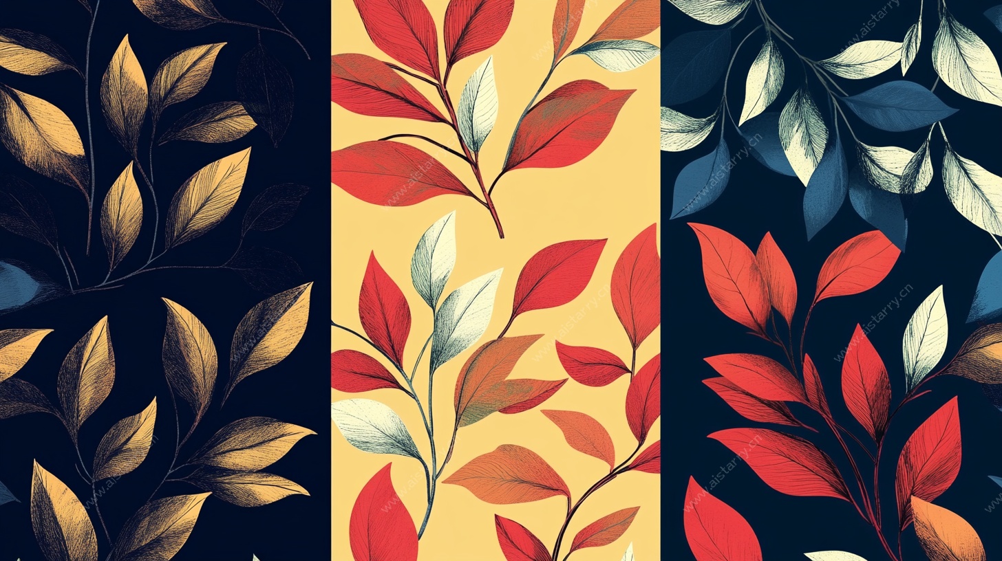 三色叶片图案设计