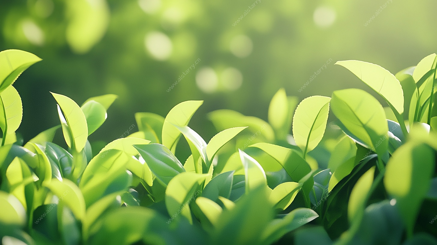 嫩绿新叶 阳光映照生机