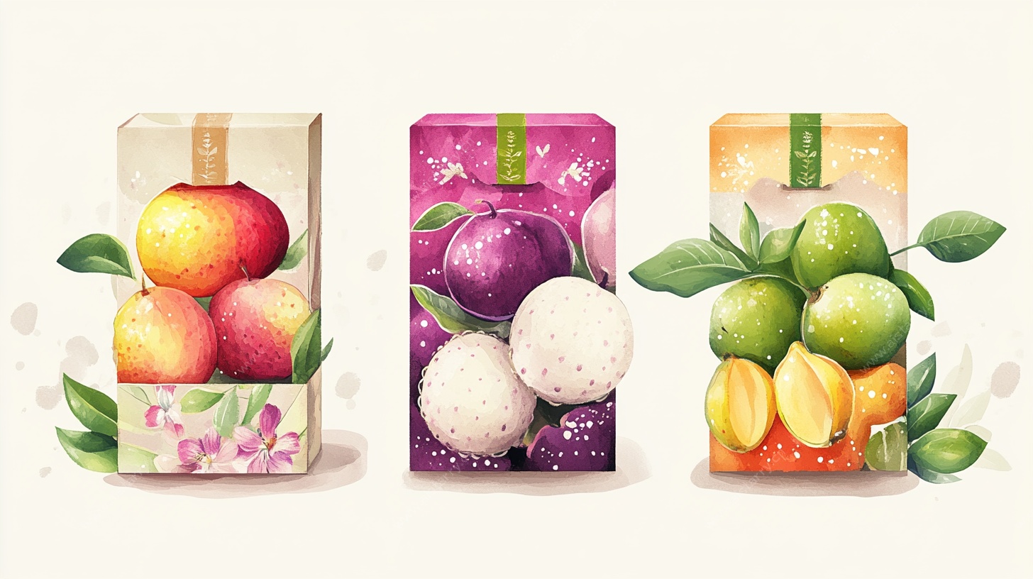 缤纷水果包装插画