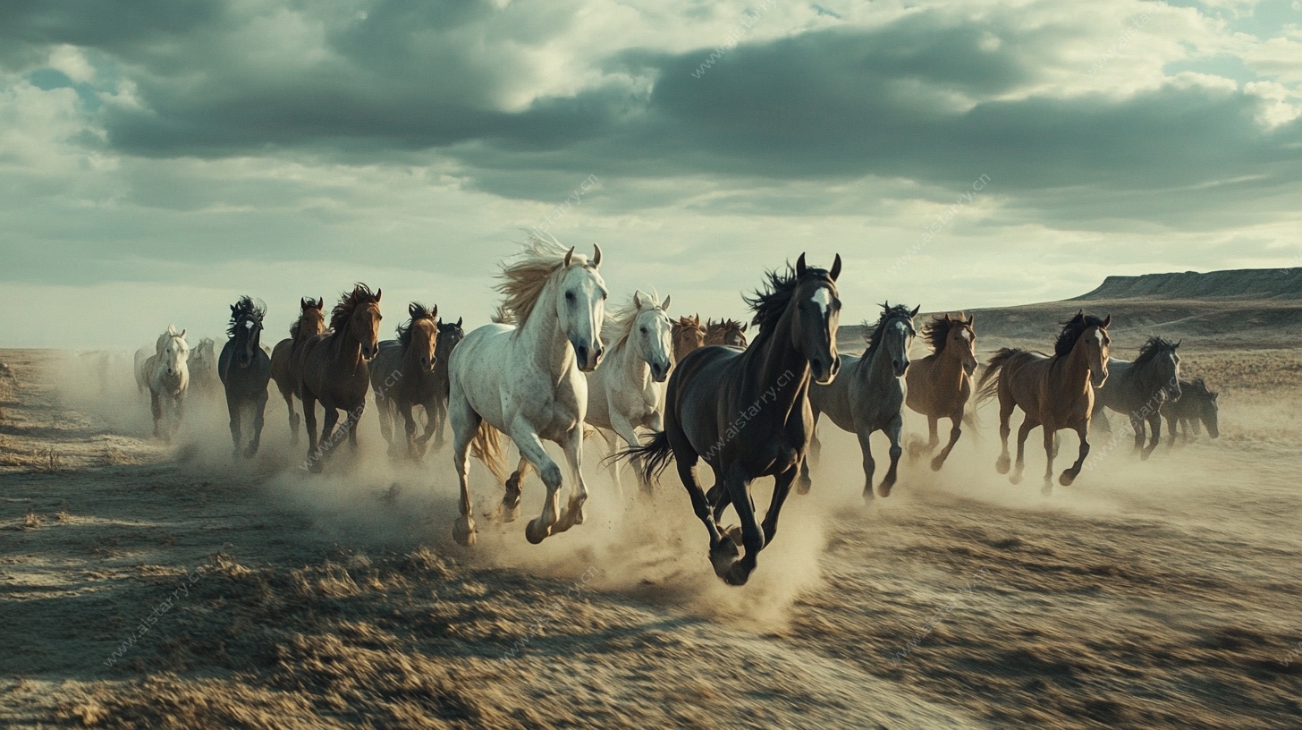 万马奔腾的旷野壮景