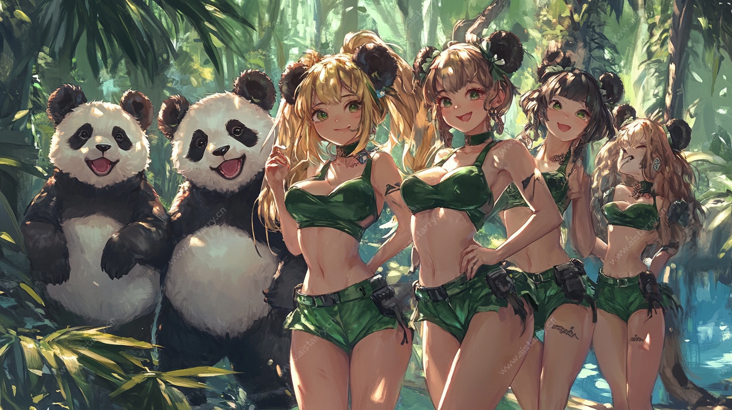 熊猫少女团的丛林冒险