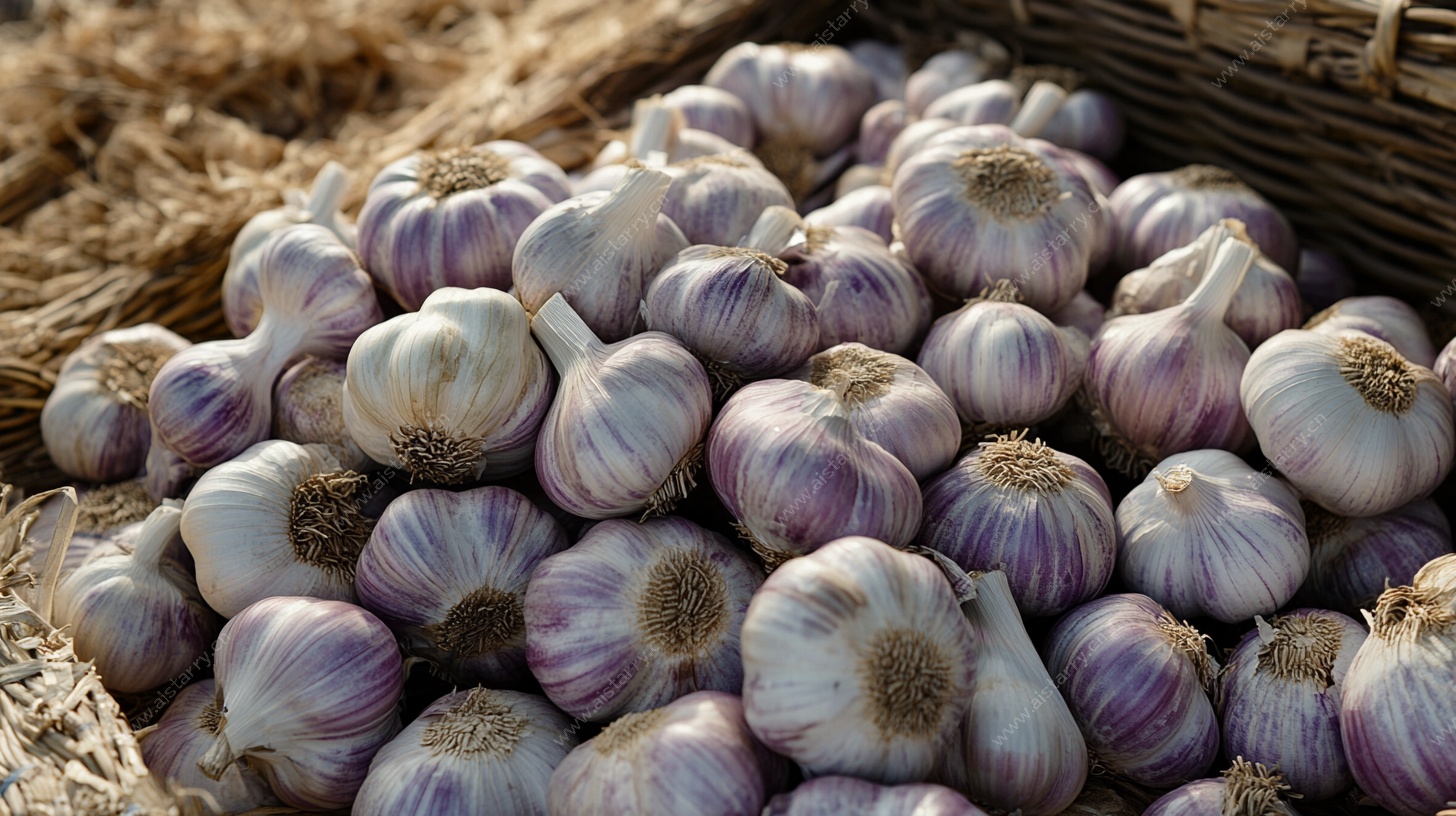 篮子里的紫皮大蒜