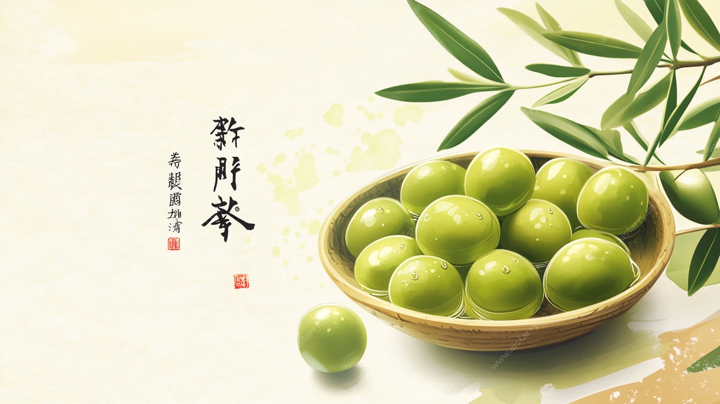 新茶配青果 中式雅致画面