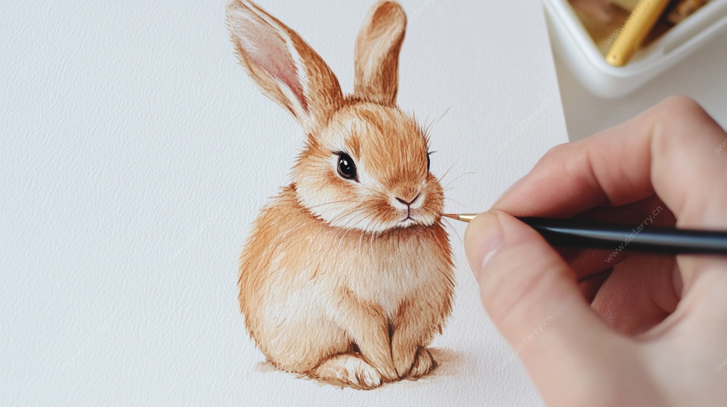 手绘可爱小兔子创作瞬间