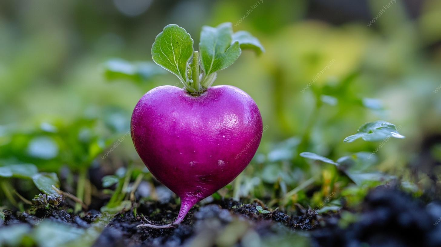 心形紫萝卜破土而出