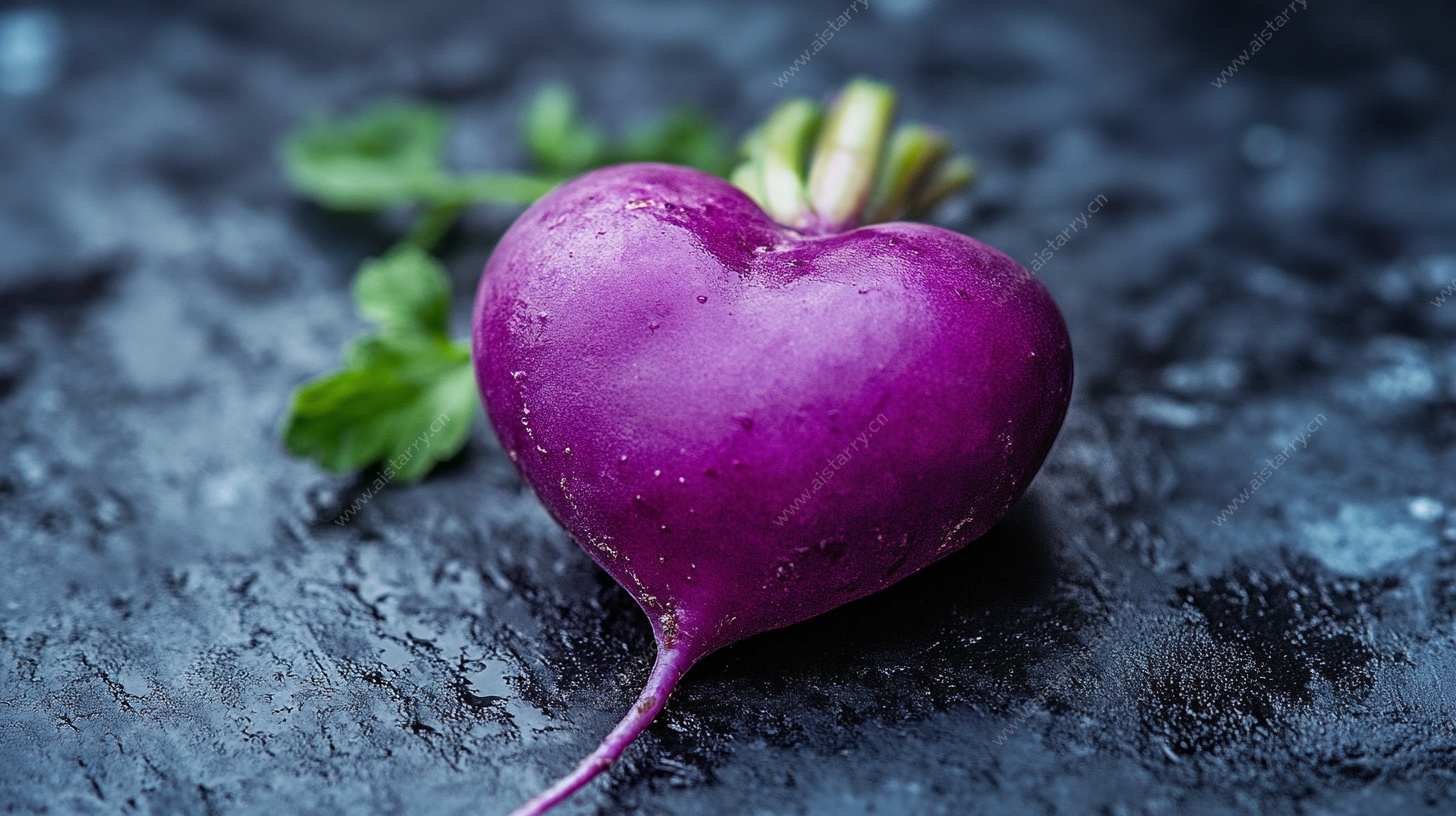 心形紫萝卜静物特写