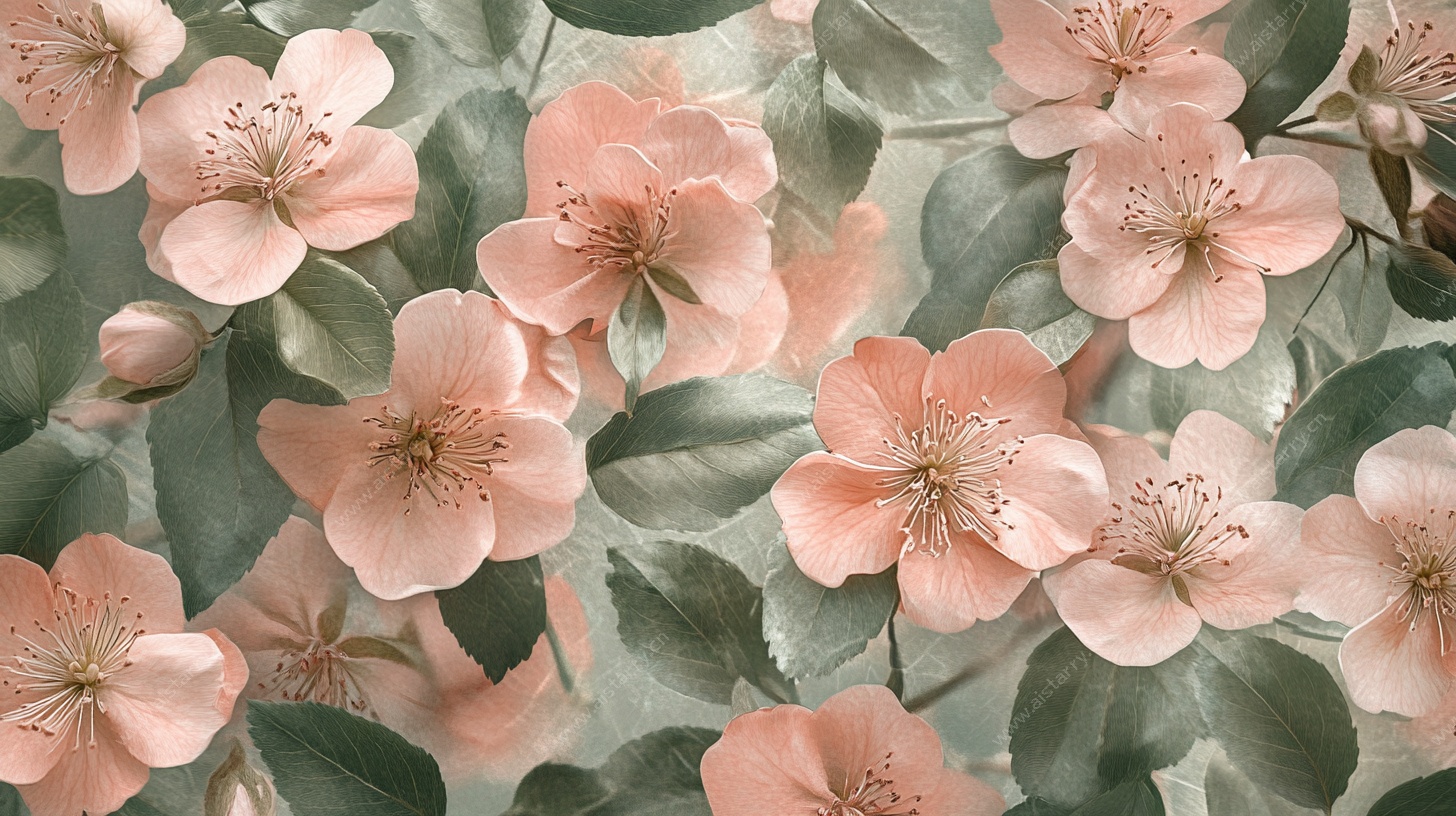 粉色花卉图案背景图