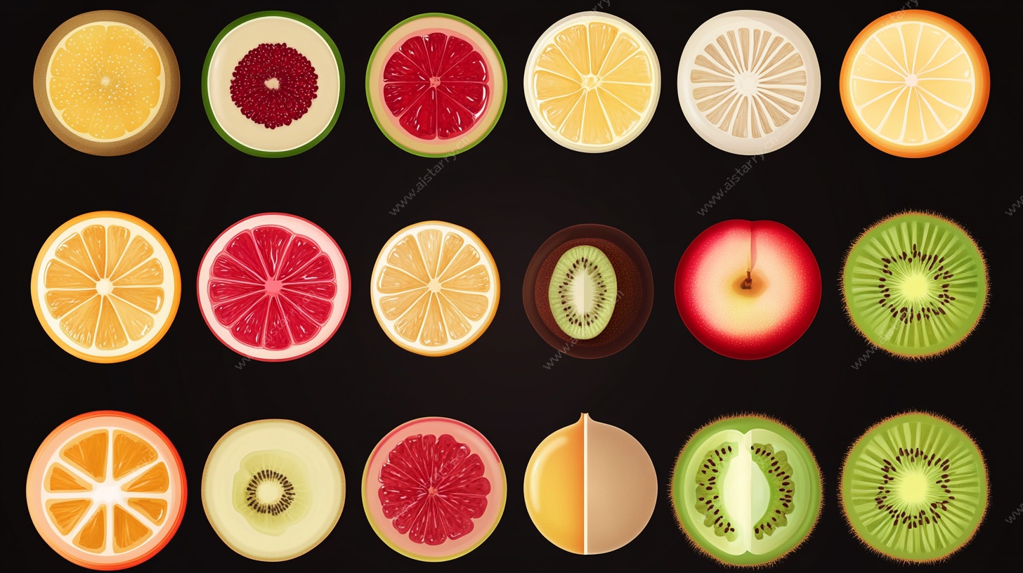 缤纷水果切片展示图