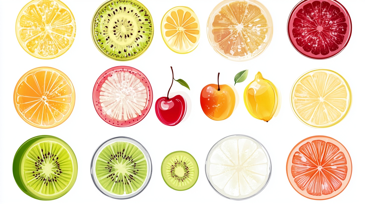 缤纷水果切片插画