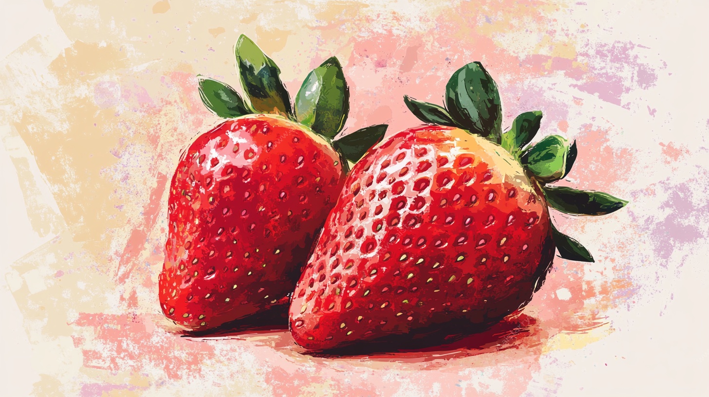 水彩草莓图