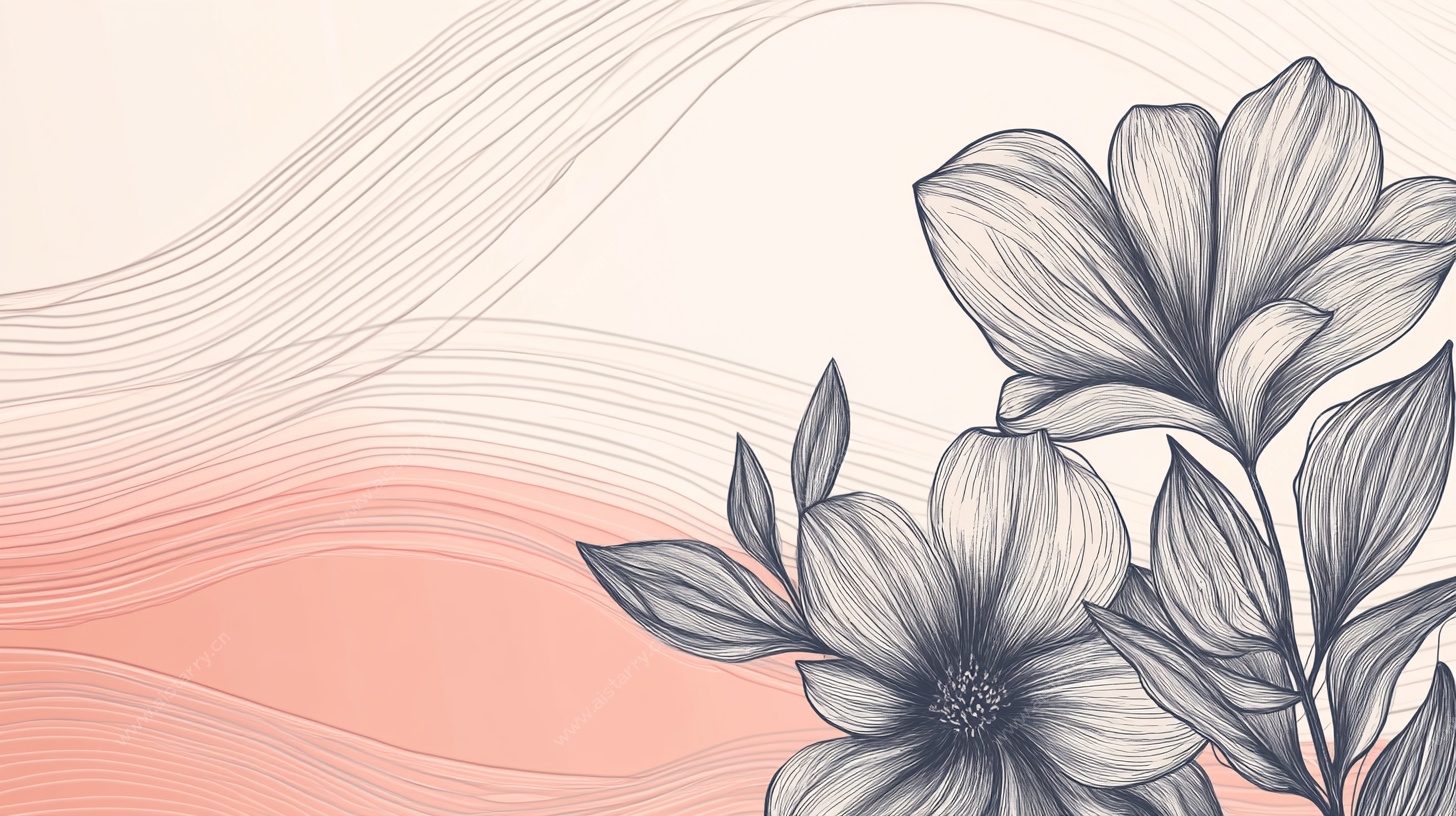 花卉线条渐变背景图