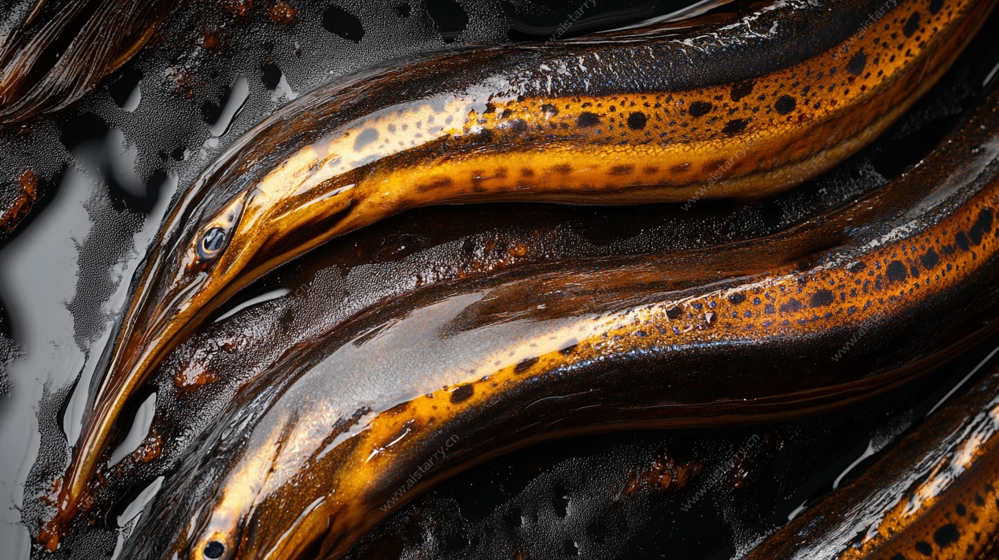 鲜活斑点海鳗特写