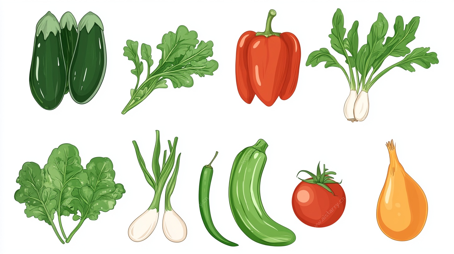 多样蔬菜插画