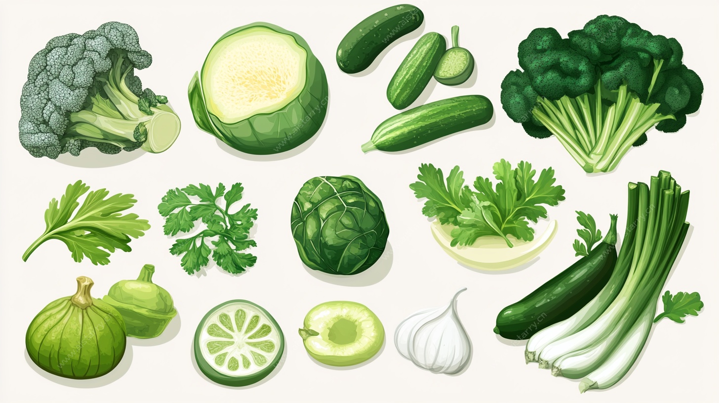 绿色蔬菜插画集合