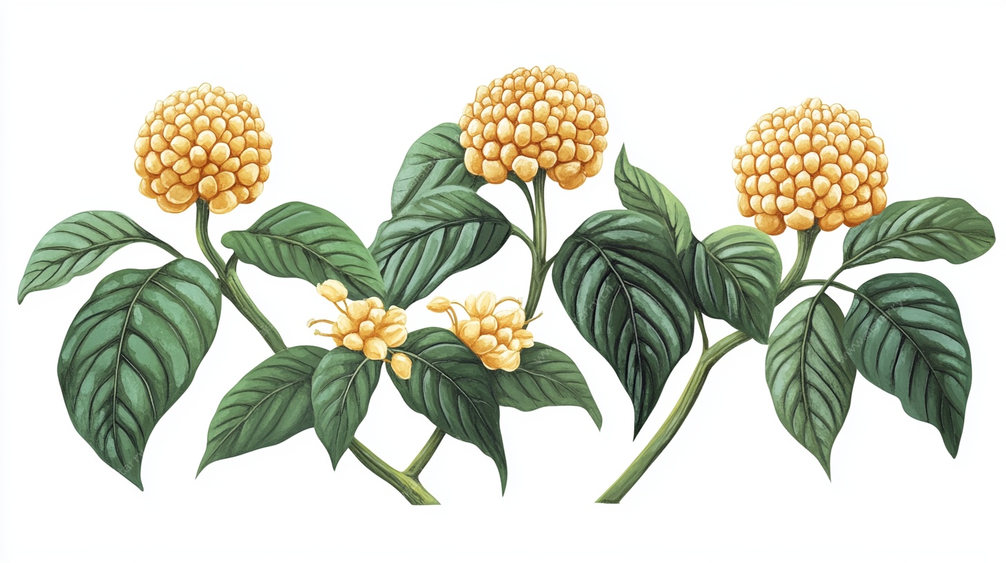 三朵黄色花卉插画