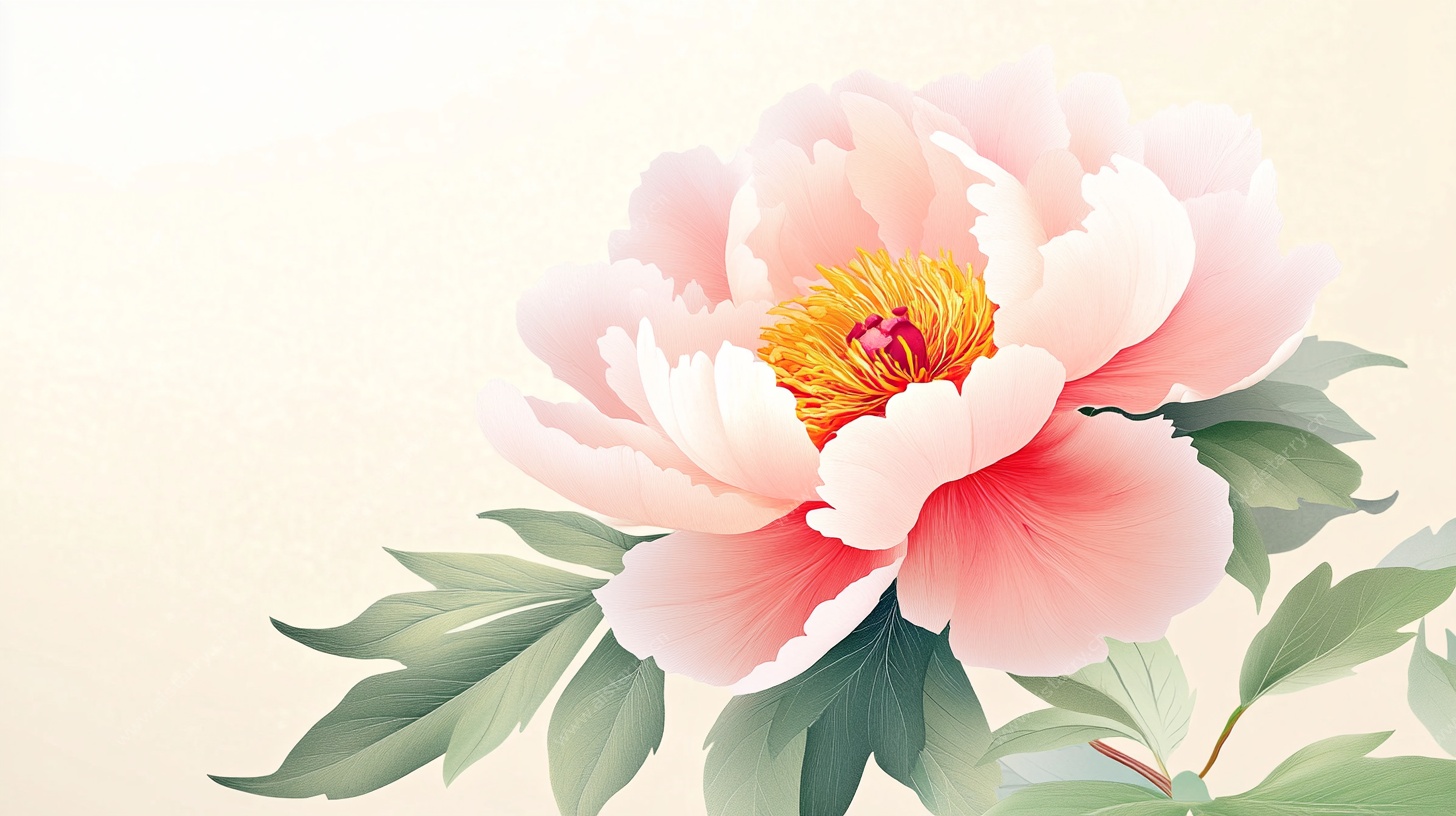 盛开的粉色牡丹花