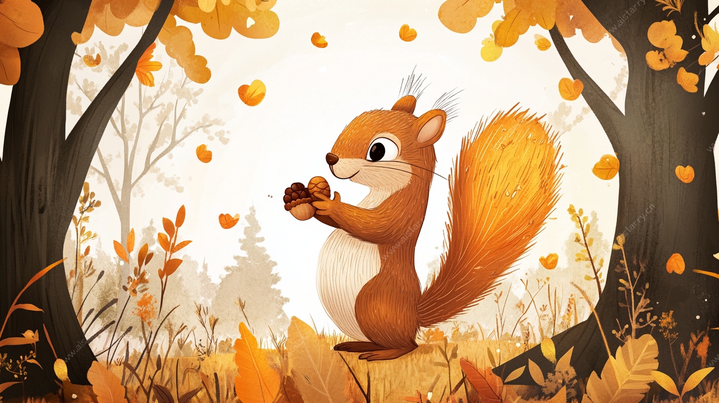 秋日松鼠图