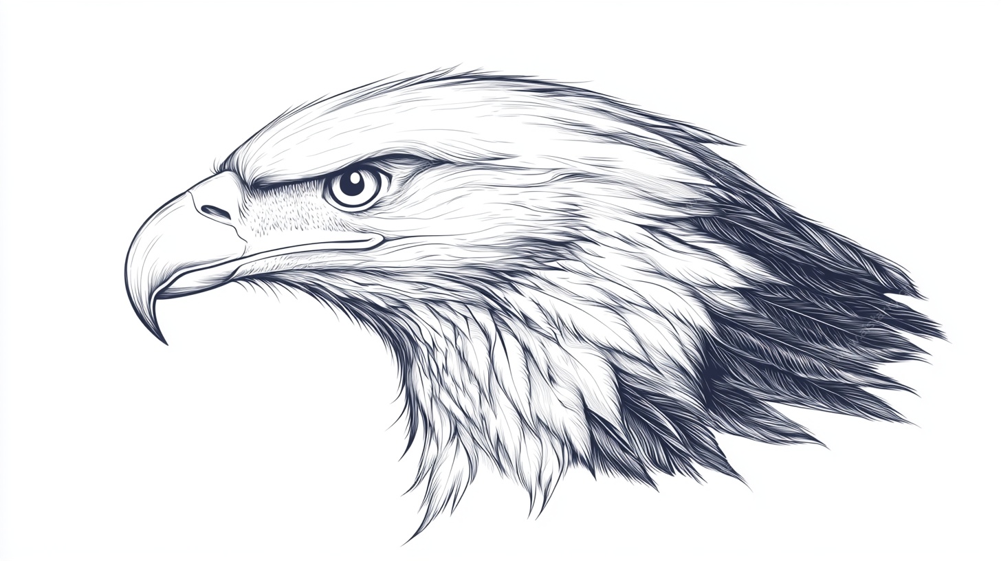 鹰之头部素描