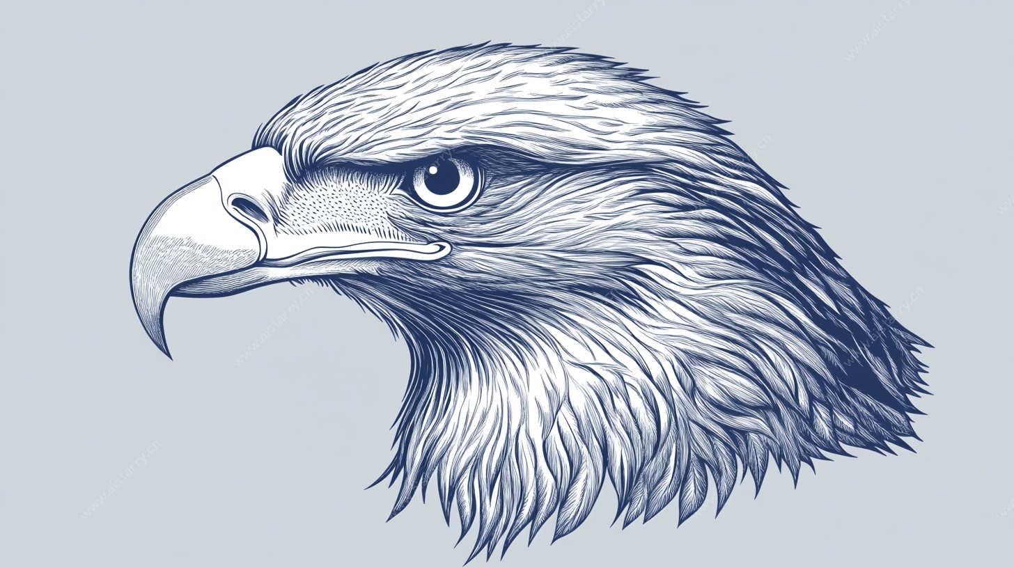 蓝调鹰头插画