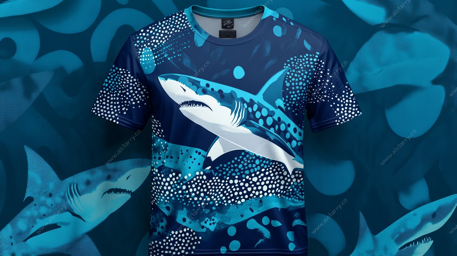 鲨鱼图案时尚T恤