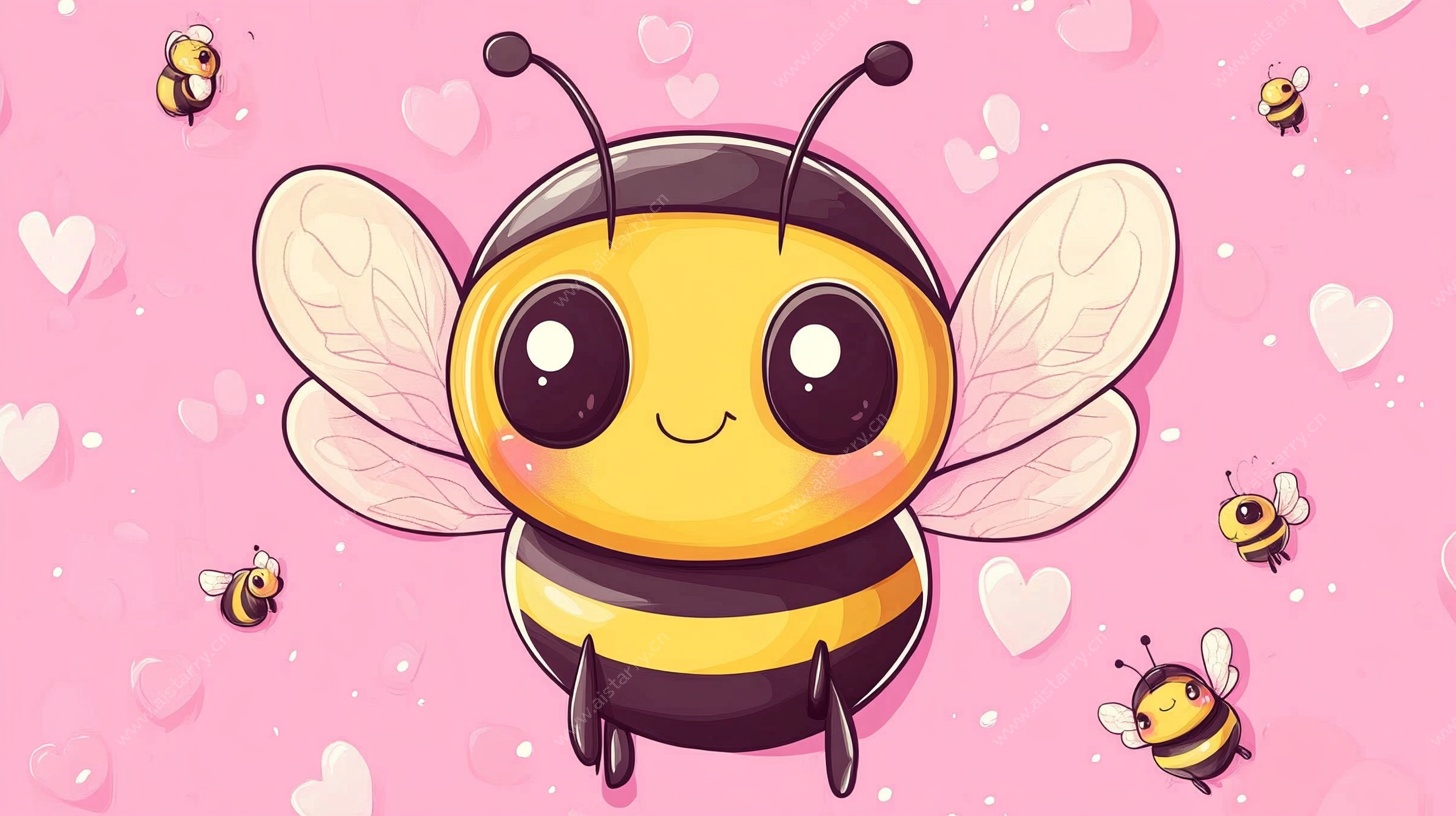 可爱小蜜蜂的粉色梦幻世界