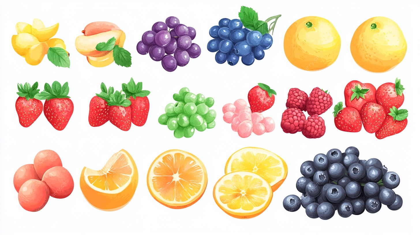 缤纷水果插画集合
