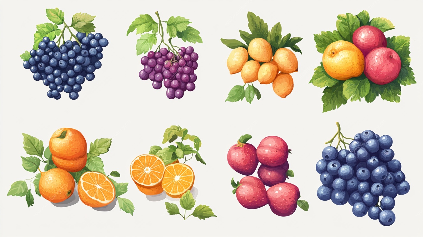 多彩水果插画集合