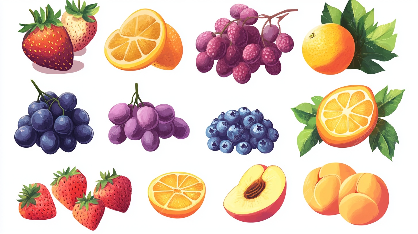 多彩鲜果插画