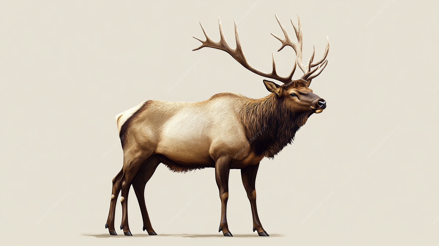 站立麋鹿的优雅姿态