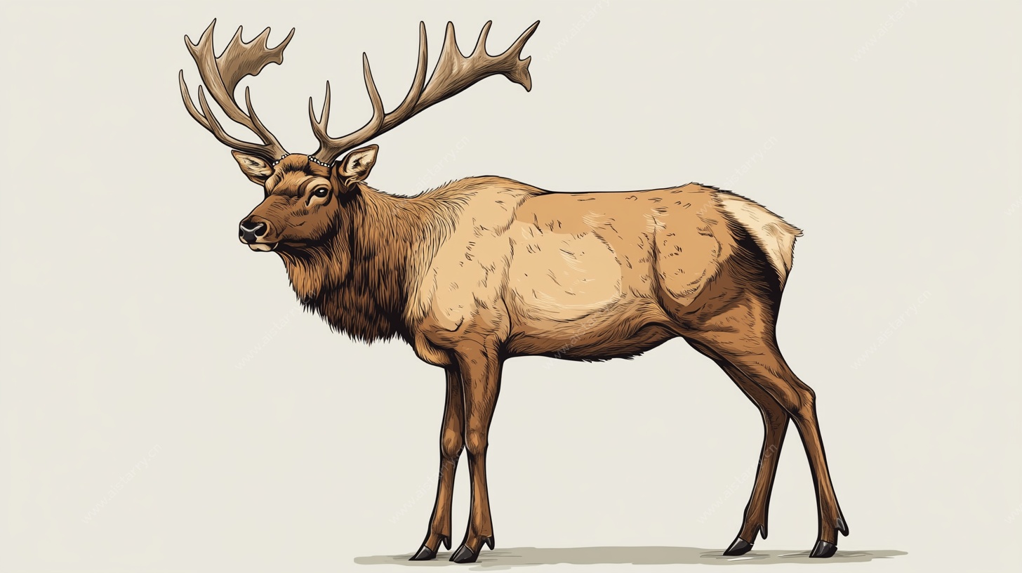 站立的麋鹿插画