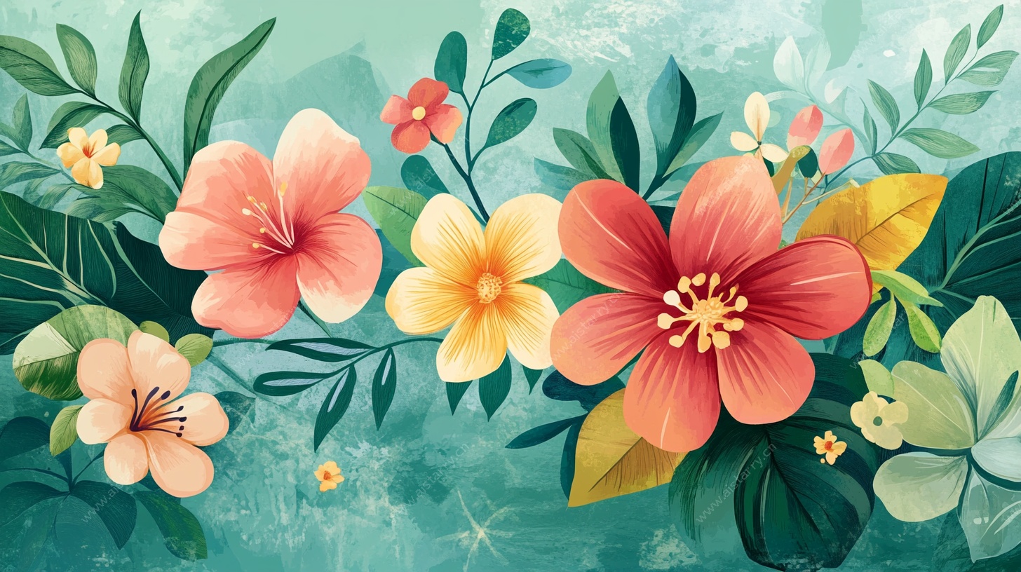 缤纷花卉插画