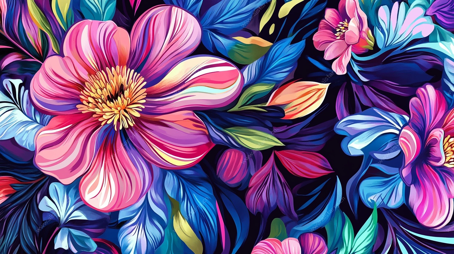 绚丽花卉图案背景