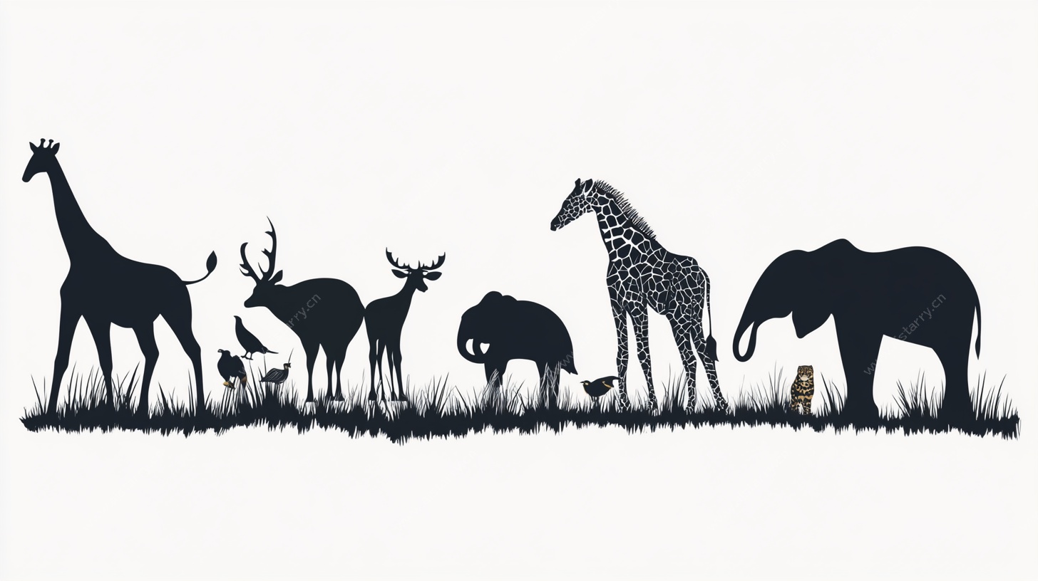 野生动物剪影集合