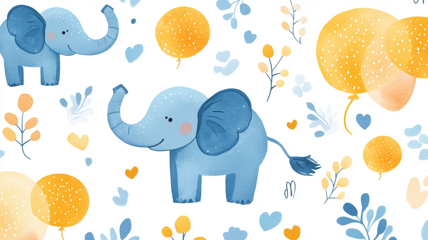 可爱小象童趣图案背景