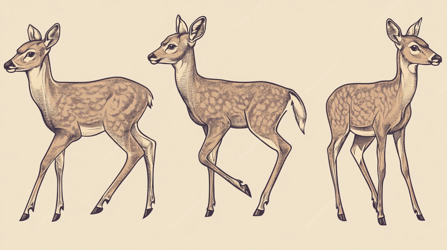 三只小鹿动态插画