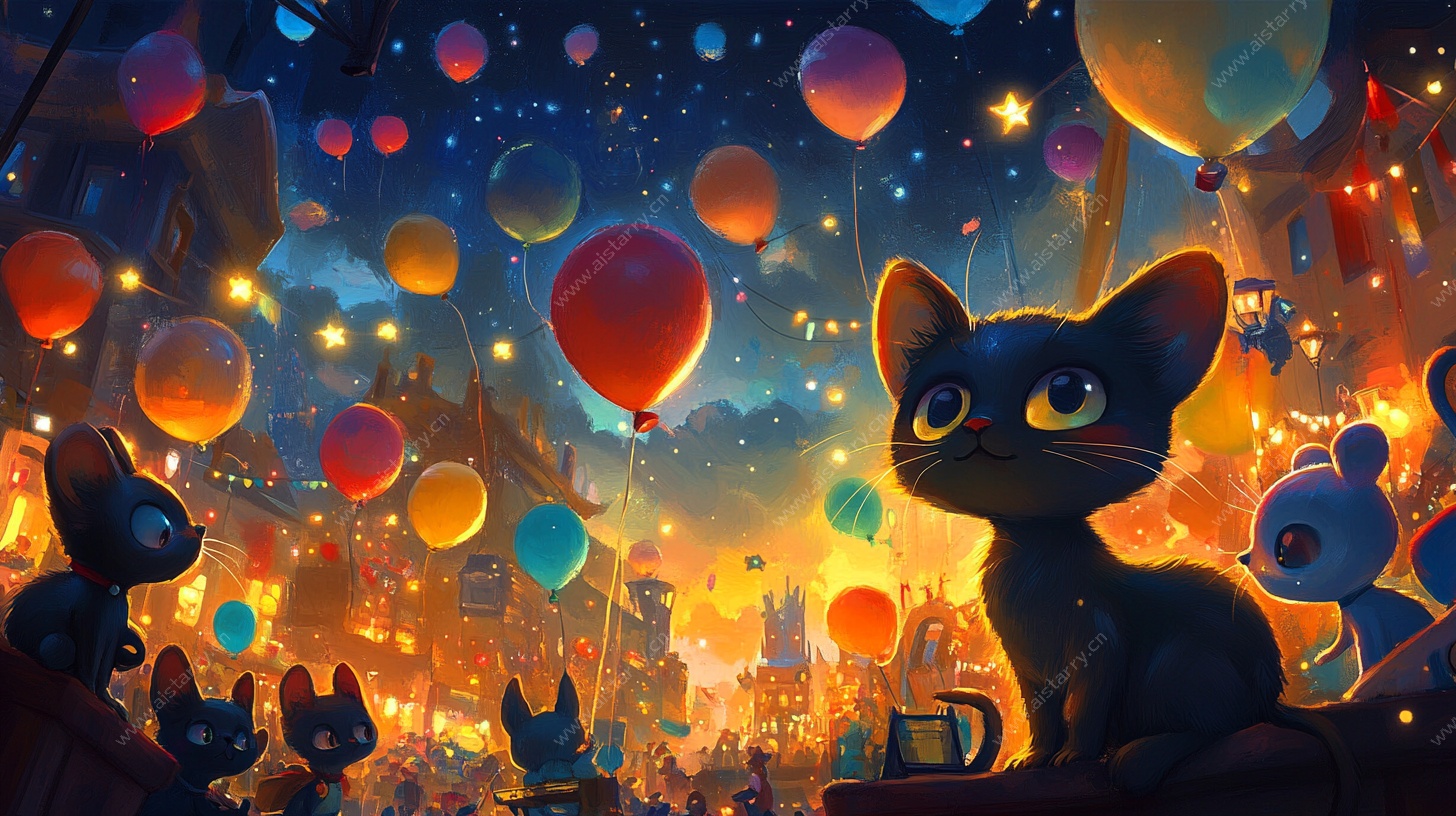 猫咪的梦幻气球之夜