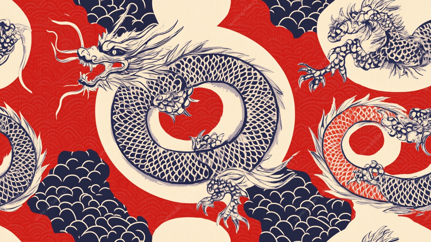 中式龙纹传统图案设计