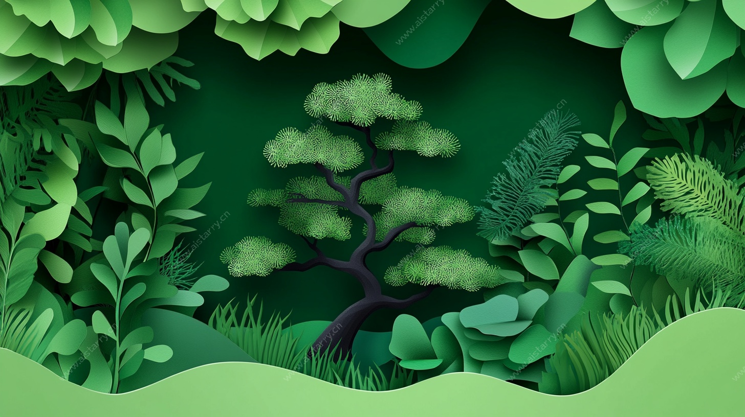 丛林中的绿意盎然景观