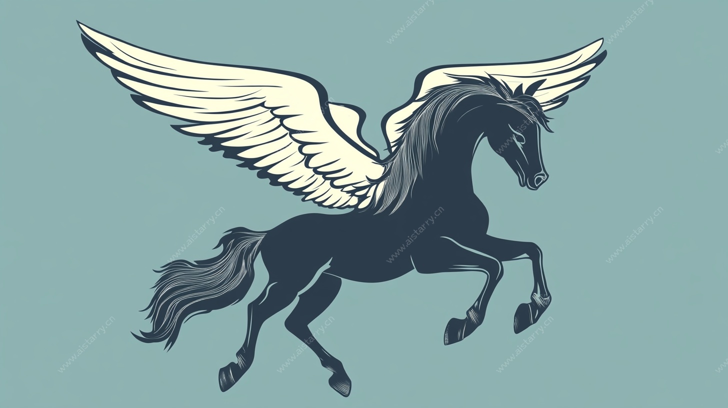 飞翼黑马插画
