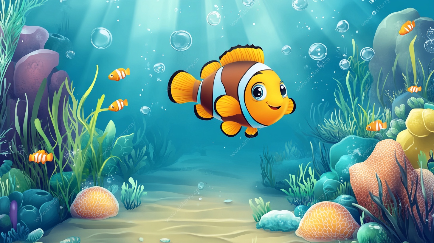 可爱小丑鱼的海底世界