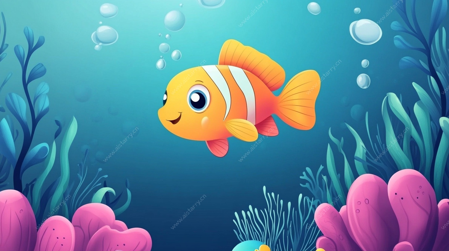 可爱小丑鱼的海底世界