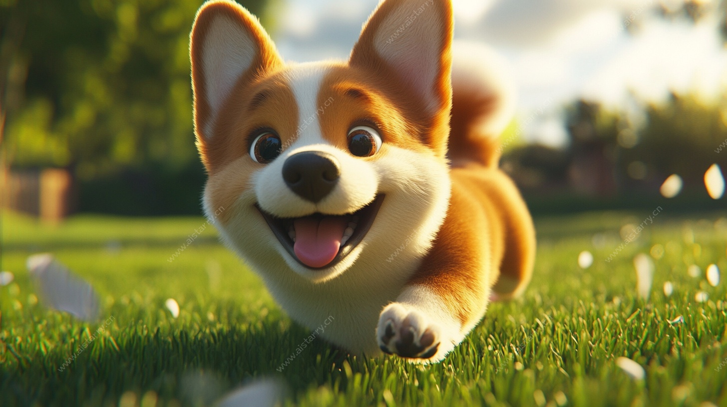 奔跑的快乐小狗