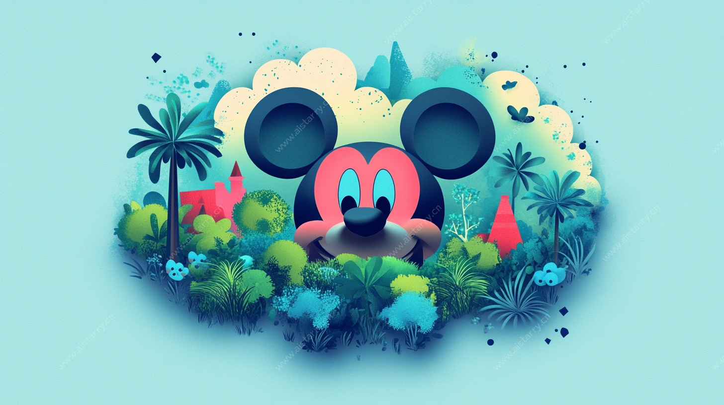 米老鼠藏于奇幻植物间