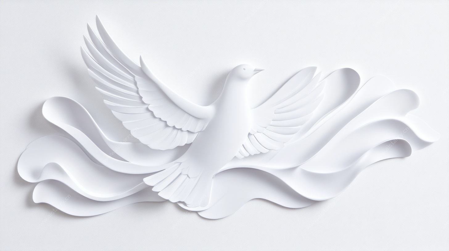 纸艺白鸽展翅艺术造型