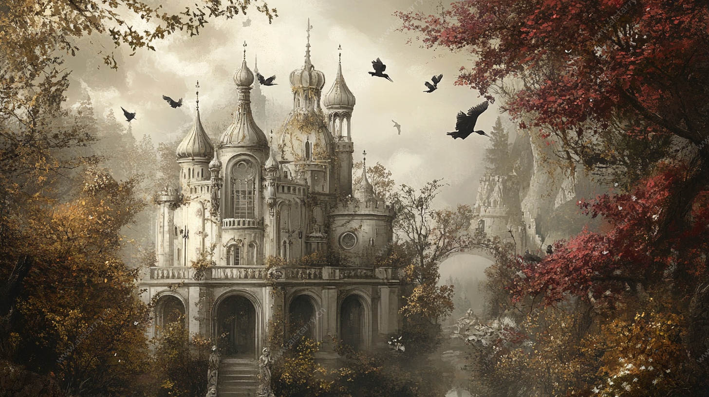 秋日魔幻城堡幻想图景
