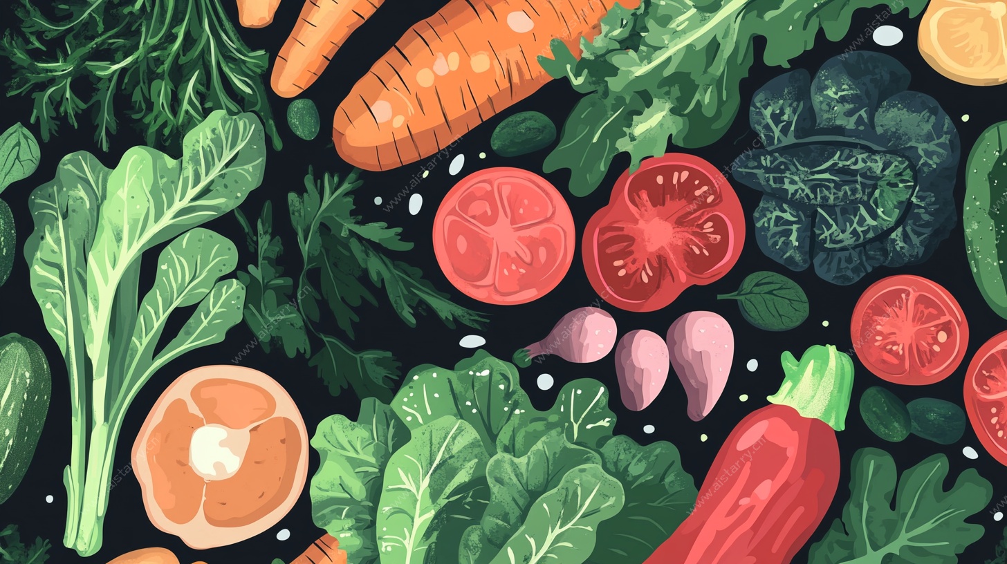 多彩蔬菜插画