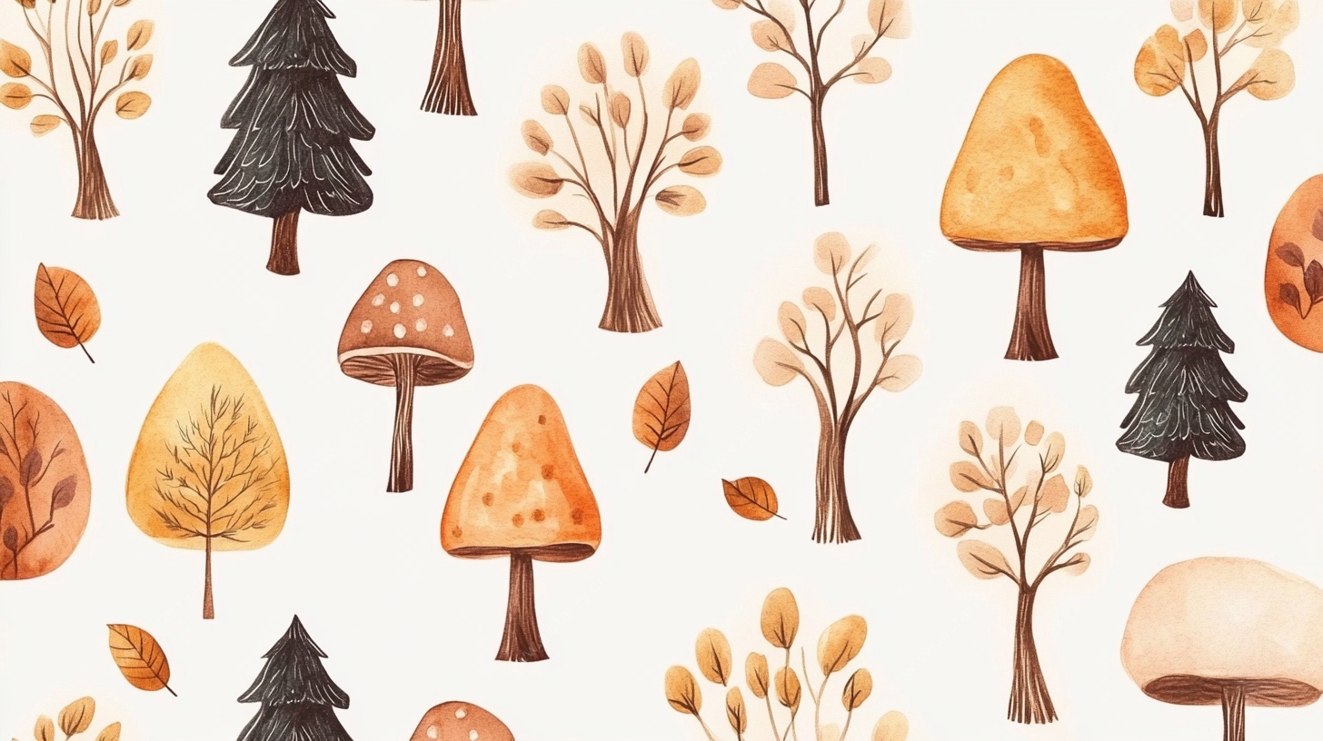 秋日森林图案插画