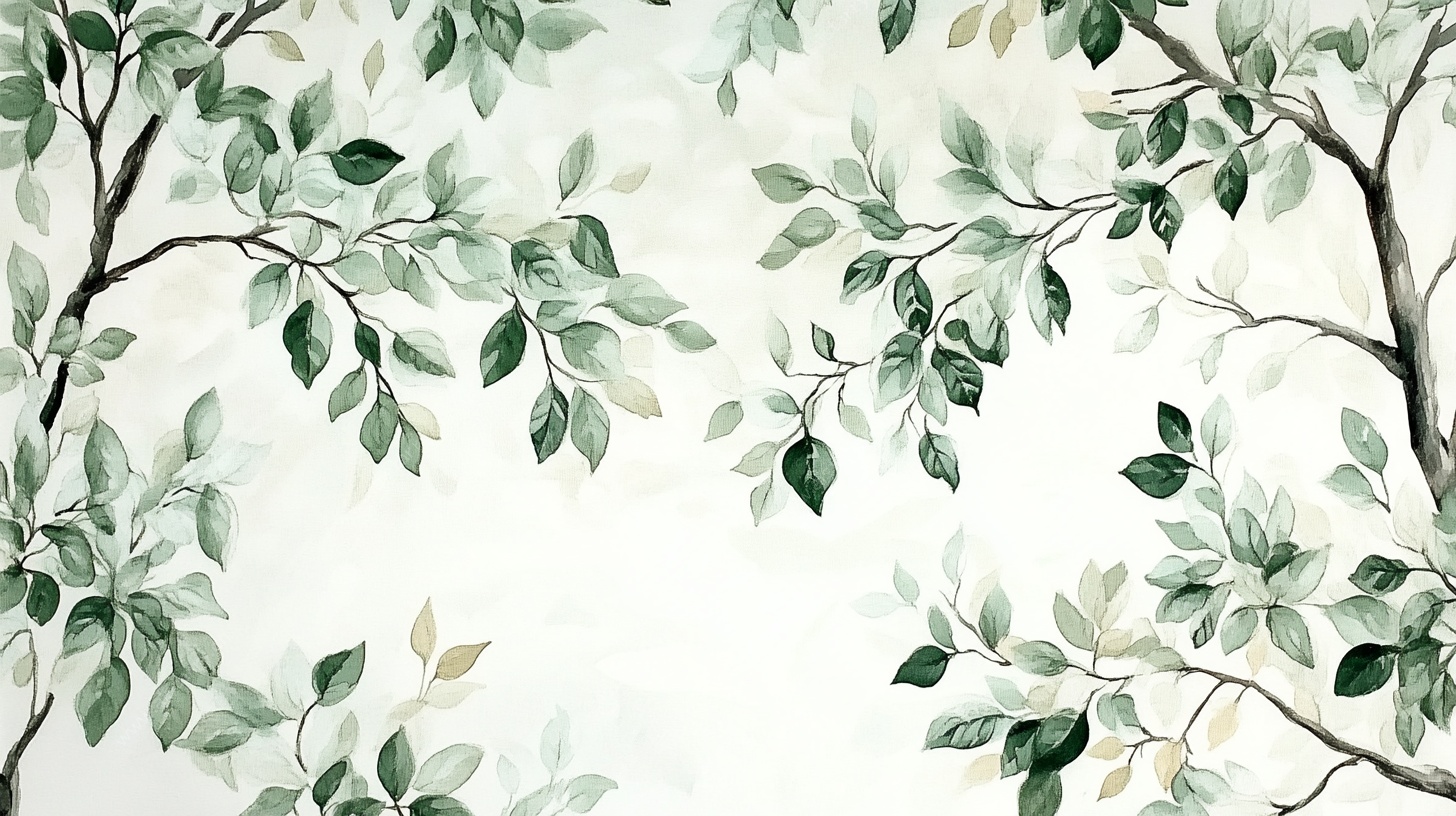 绿叶环绕简约背景图